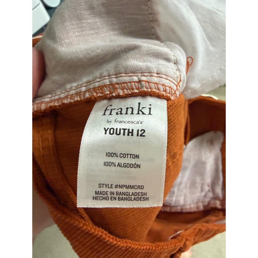 Franki by Francesca's Youth 12 Rust Orange Corduroy Ultra High Rise Mom Jeans - Picture 8 of 9